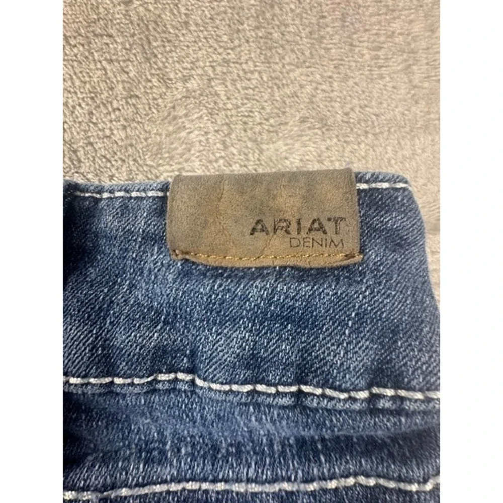 Ariat Denim Trouser Womens 16WL Blue Jeans Wide Leg Mid Rise Contrast Stitch